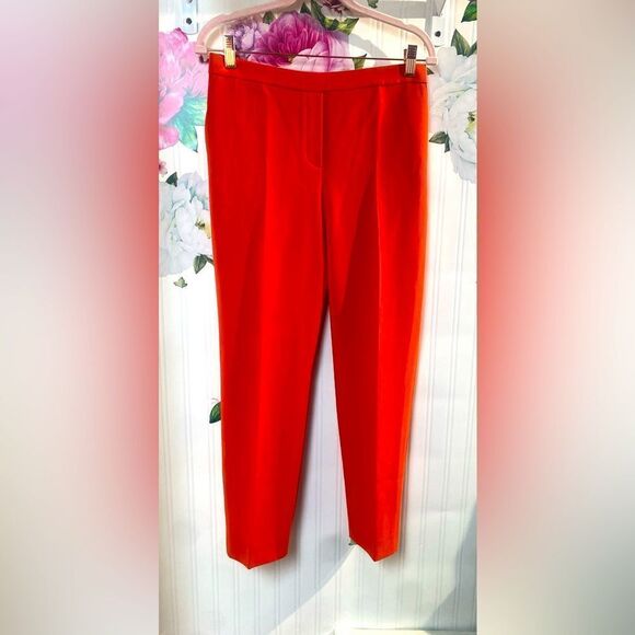 Theory Vibrant Orange Trousers Sz 6 - Picture 1 of 5